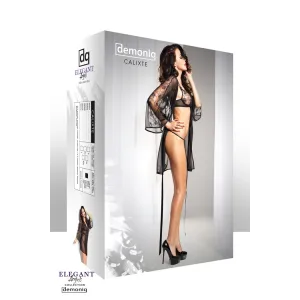 Schwarzer Kimono Calixte von Demoniq Elegant Angels Collection