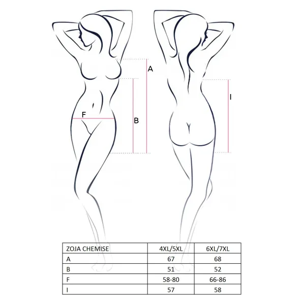 Schwarzes Chemise Zoja von Passion Plus Size | Fesselliebe.de