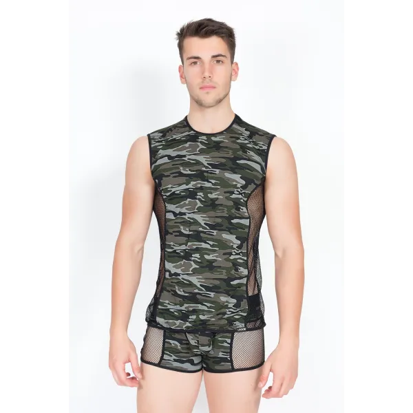 Camouflage V-Shirt Military 58-77 von Look Me | Fesselliebe.de