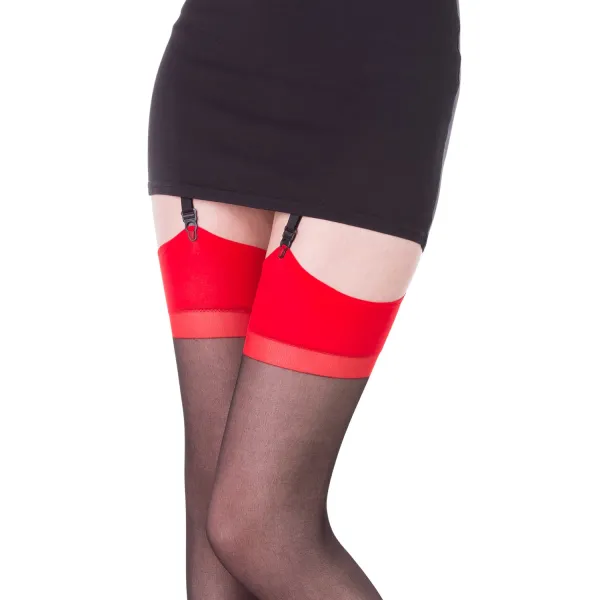 Schwarz/rote Strümpfe Tania von Legg Story | Fesselliebe.de