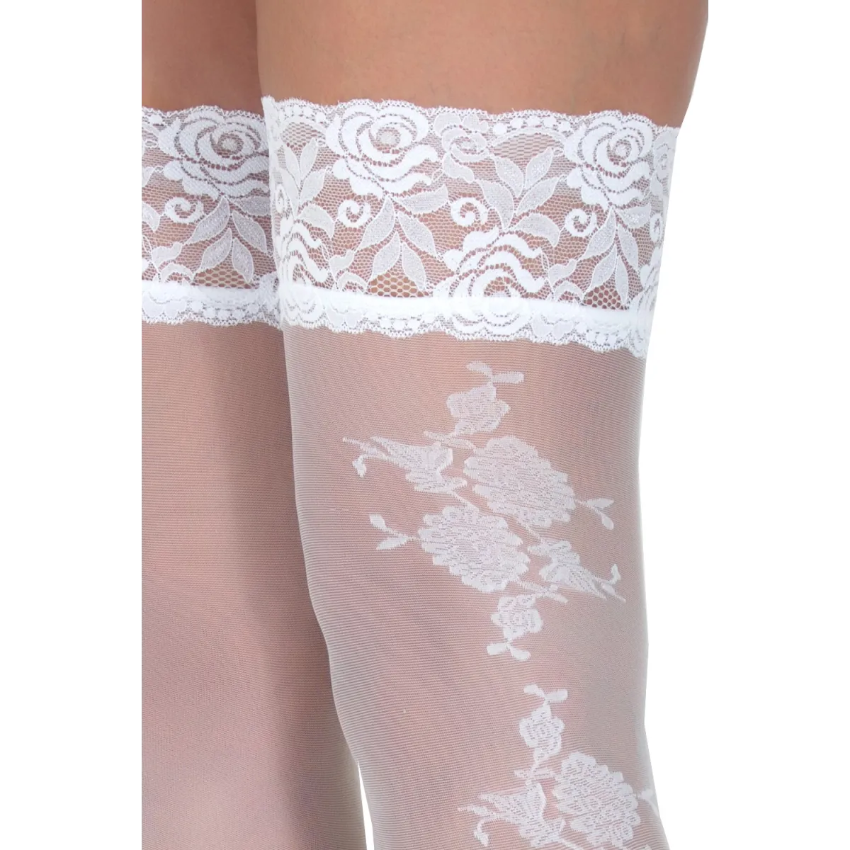 Weiße halterlose Strümpfe Victoria von Legg Story | Fesselliebe.de