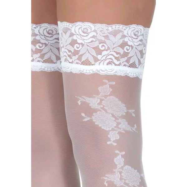 Weiße halterlose Strümpfe Victoria von Legg Story | Fesselliebe.de
