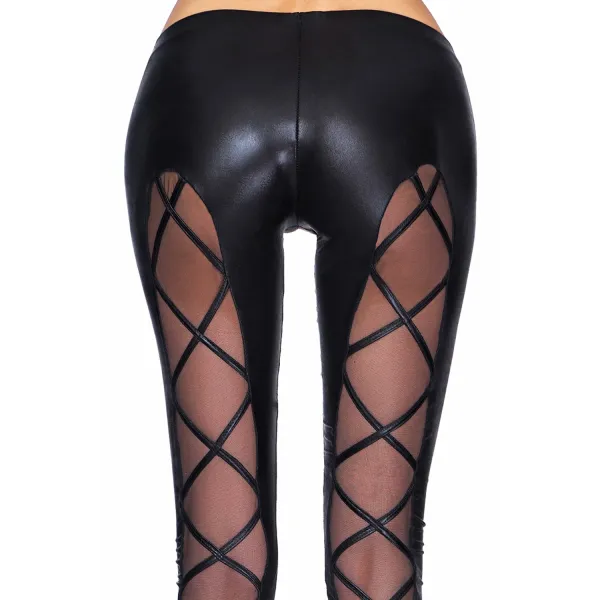 Schwarze Wetlook Leggings Camiri von 7-Heaven | Fesselliebe.de