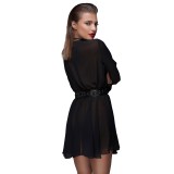 Schwarzes Chiffon Minikleid mit choker F150 von Noir Handmade Muse Collection | Fesselliebe.de