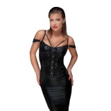 Schwarzes Corsage mit weicher Spitze F159 von Noir Handmade Muse Collection | Fesselliebe.de