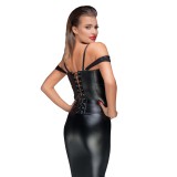 Schwarzes Corsage mit weicher Spitze F159 von Noir Handmade Muse Collection | Fesselliebe.de