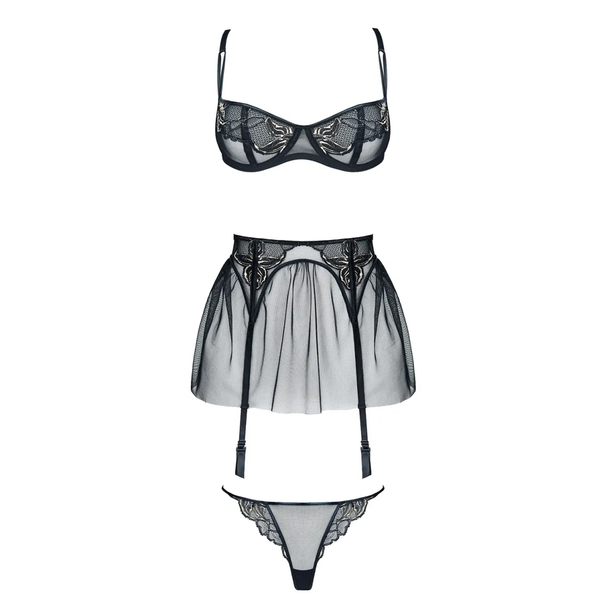 Schwarz/goldenes Set Catherine von Demoniq Magnetic Collection | Fesselliebe.de