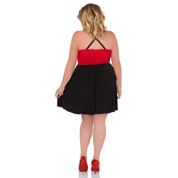 Schwarz/rotes Chemise Z/5036 von Andalea | Fesselliebe.de