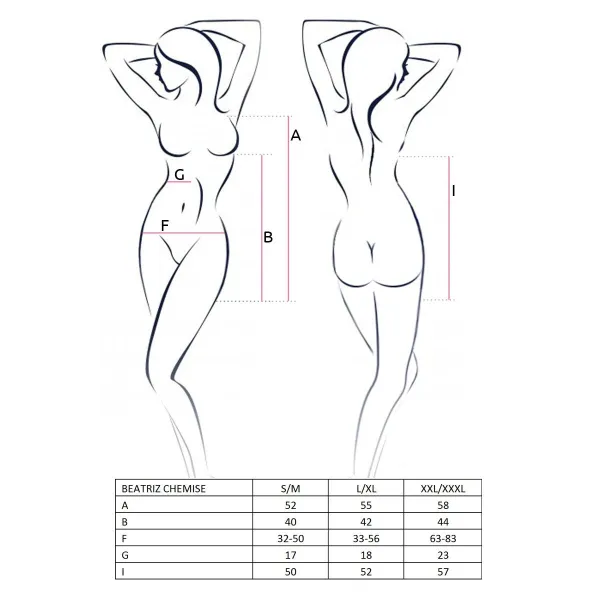 Schwarzes Beatriz Chemise von Passion Erotic Line | Fesselliebe.de