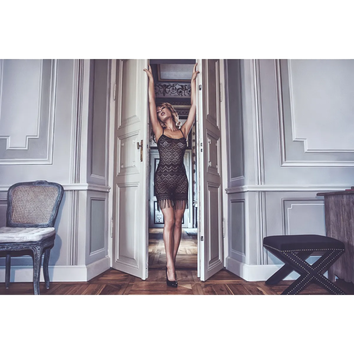 Schwarzes Chemise Physis von Anais Apparel Luxury Lingerie | Fesselliebe.de