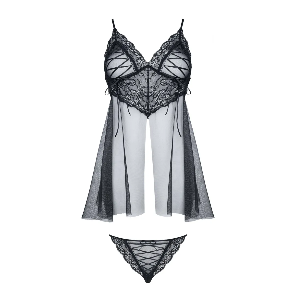 Schwarzes Babydoll Clotilde von Demoniq Look at Me Collection | Fesselliebe.de