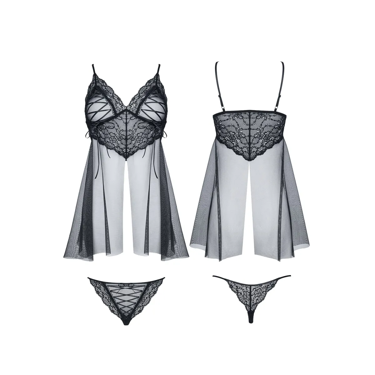 Schwarzes Babydoll Clotilde von Demoniq Look at Me Collection | Fesselliebe.de