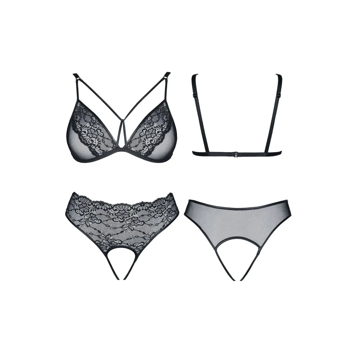 Schwarzes Set Pola von Demoniq Look at Me Collection | Fesselliebe.de