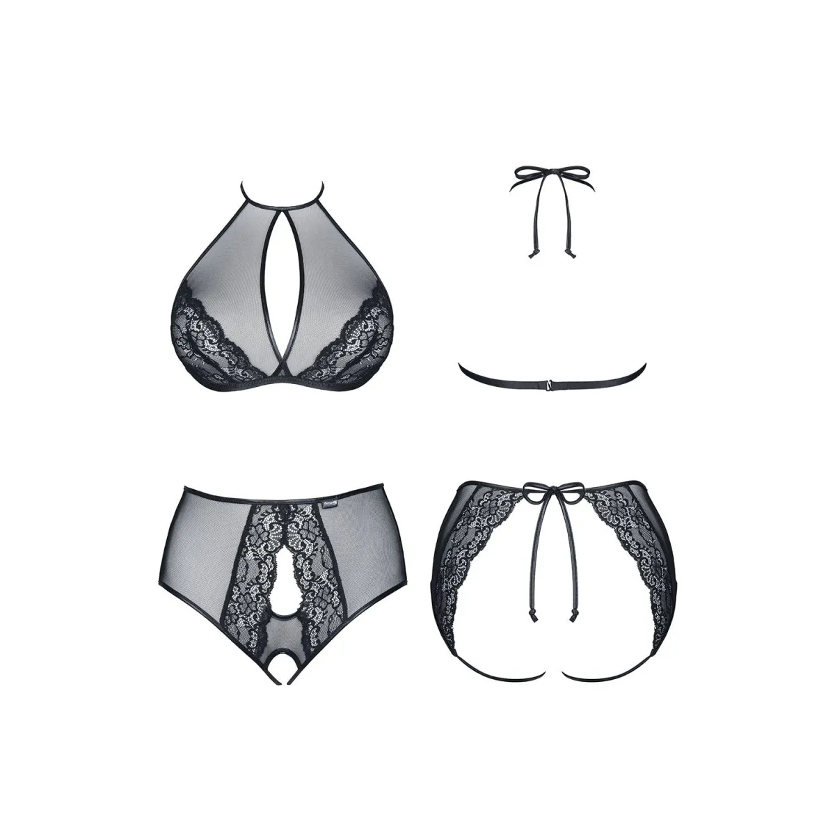 Schwarzes Set Yolande von Demoniq Look at Me Collection | Fesselliebe.de