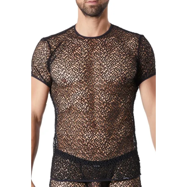 Schwarzes Netz T-Shirt Fetish 810-77 von Look Me | Fesselliebe.de
