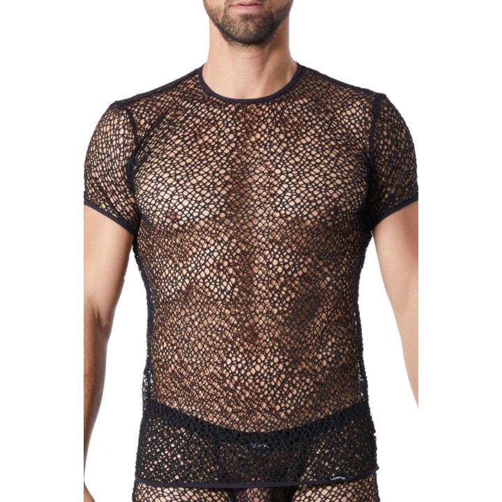 Schwarzes Netz T-Shirt Fetish 810-77 von Look Me | Fesselliebe.de