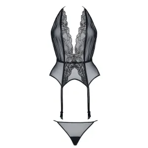 Schwarz/goldenes Gorset Penelope von Demoniq Magnetic Collection