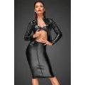 Powerwetlook Rock mit handgemachten Zierfalten auf der Rückseite F177 von Noir Handmade Decadence Collection