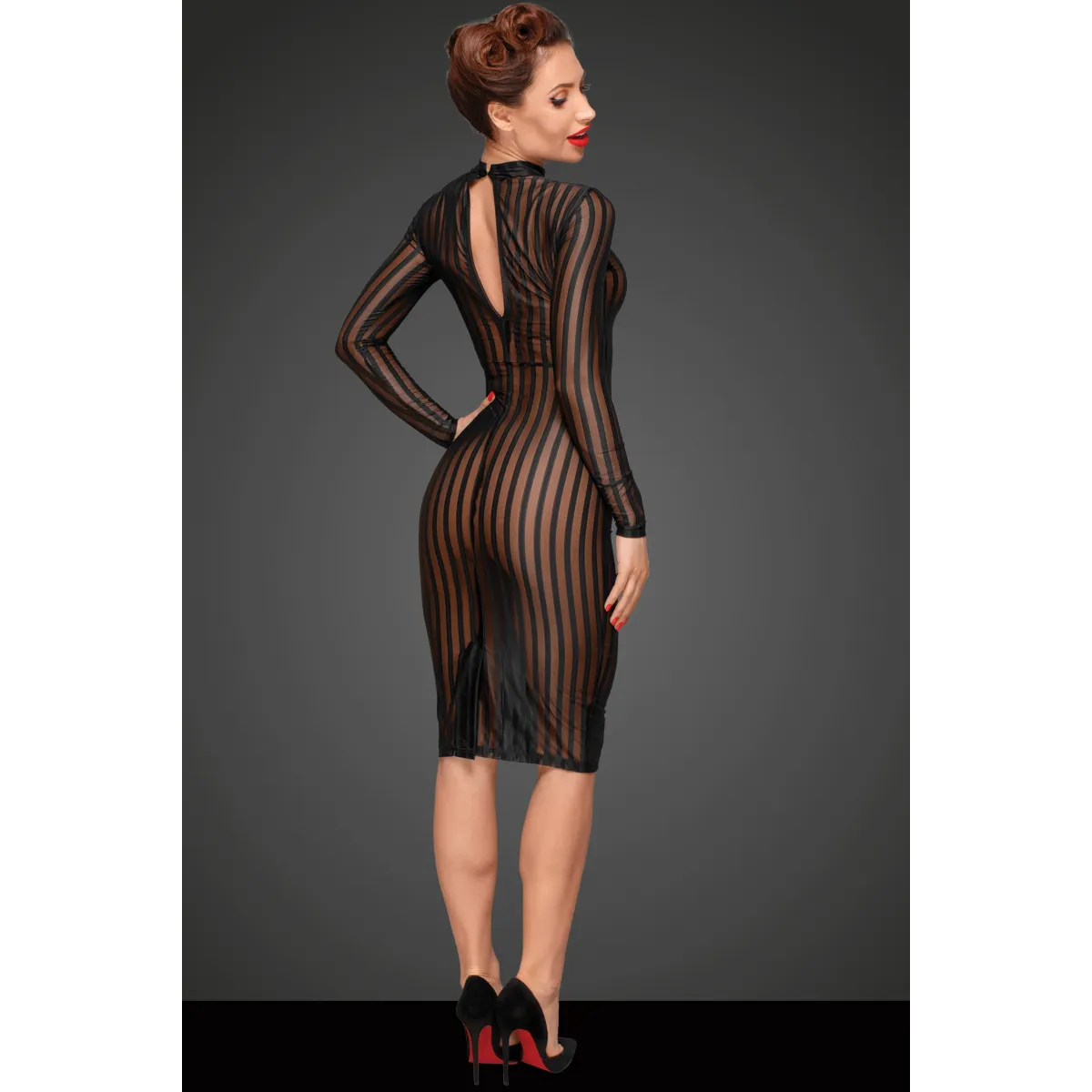 Klassisches Kleid aus weichem und elastischen Tüll F182 von Noir Handmade Decadence Collection | Fesselliebe.de