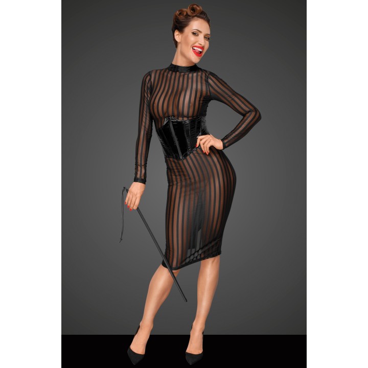 Klassisches Kleid aus weichem und elastischen Tüll F182 von Noir Handmade Decadence Collection | Fesselliebe.de