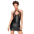 Powerwetlook Kleid mit dekorativer Stickerei Unter der Brust F185 von Noir Handmade Decadence Collection