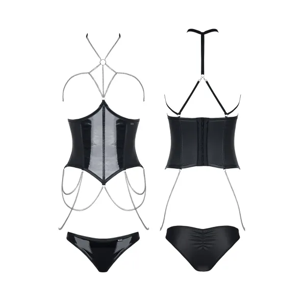 Schwarzes Set Nikoletta von Demoniq Hard Candy Collection | Fesselliebe.de