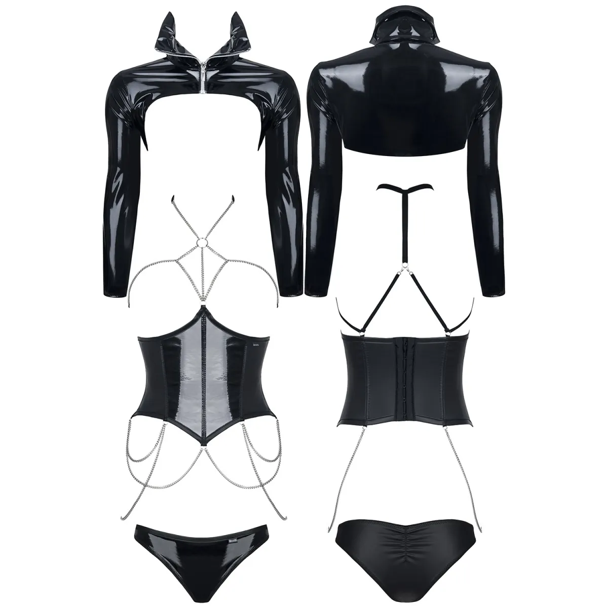 Schwarzes Set DE443 von Demoniq Hard Candy Collection | Fesselliebe.de
