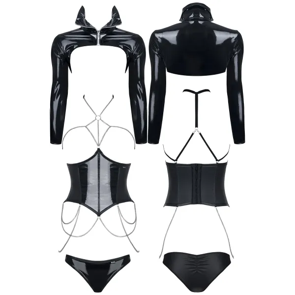 Schwarzes Set DE443 von Demoniq Hard Candy Collection | Fesselliebe.de