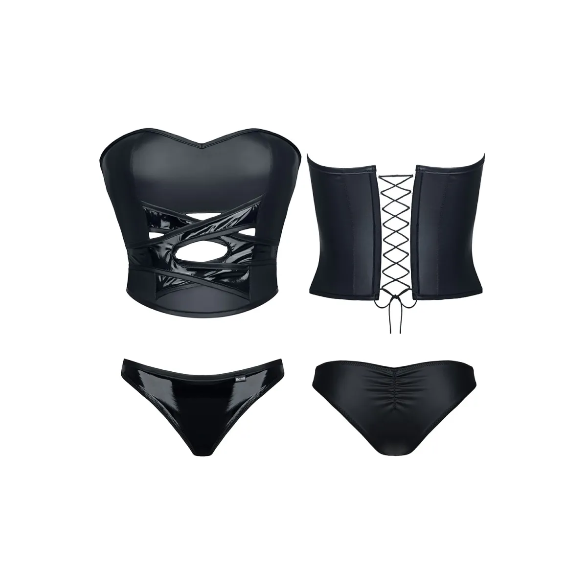 Schwarzes Set DE453 von Demoniq Hard Candy Collection | Fesselliebe.de