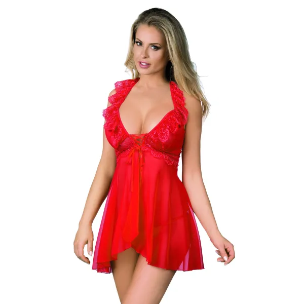 Rotes Babydoll R-607 von Excellent Beauty | Fesselliebe.de