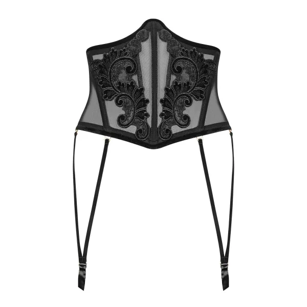 Taillenkorsett mit Stickerei und Strapshaltern 2018 von Petite Noir | Fesselliebe.de