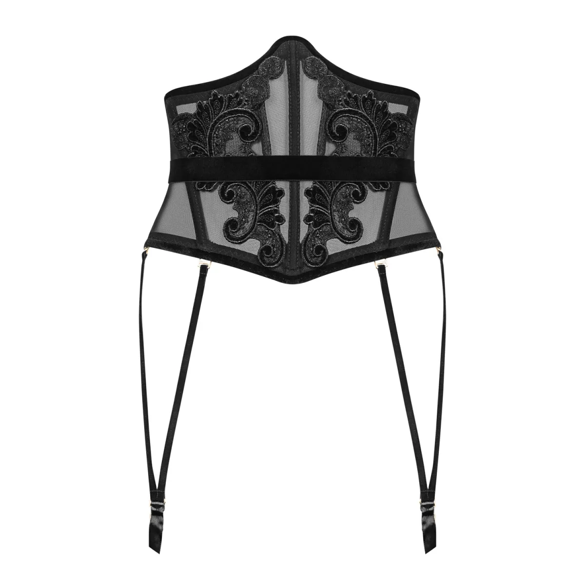 Taillenkorsett mit Stickerei und Strapshaltern 2018 von Petite Noir | Fesselliebe.de