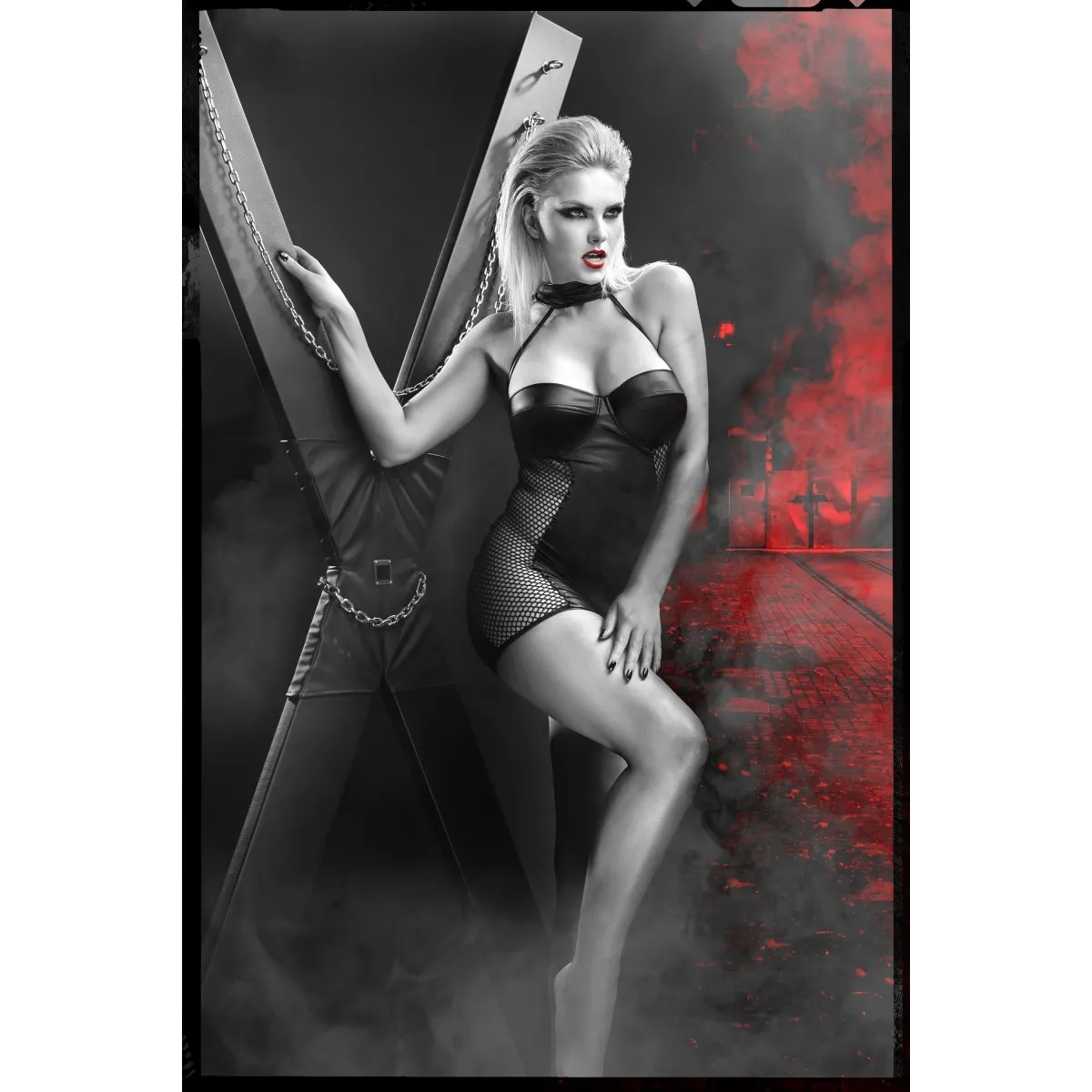 Schwarzes Minikleid DDFeme001 von Demoniq Dark Desire Collection | Fesselliebe.de