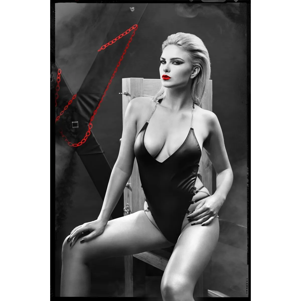 Schwarzer Ketten-Body DDLitai001 von Demoniq Dark Desire Collection | Fesselliebe.de