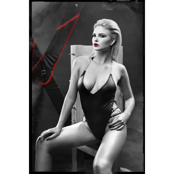 Schwarzer Ketten-Body DDLitai001 von Demoniq Dark Desire Collection | Fesselliebe.de