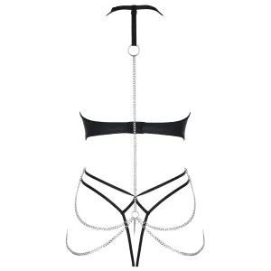 Schwarzer Ketten-Body DDLitai001 von Demoniq Dark Desire Collection