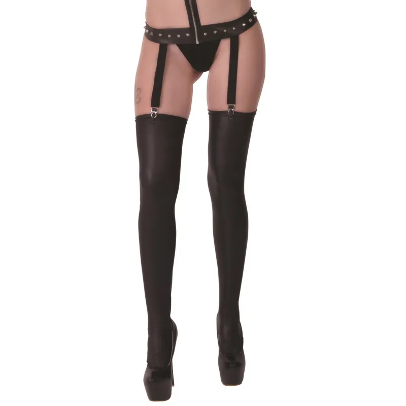 Schwarz Wetlook-Strümpfe Bianca von Legg Story | Fesselliebe.de