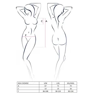 Schwarz/blaues Chemise Gisele von Passion