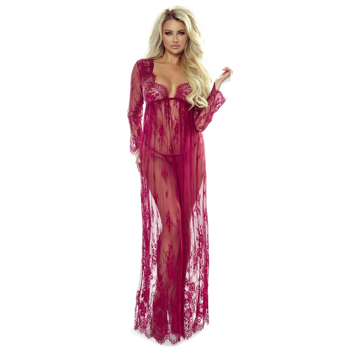 Langes weinrotes Kleid So Elegant von Provocative | Fesselliebe.de