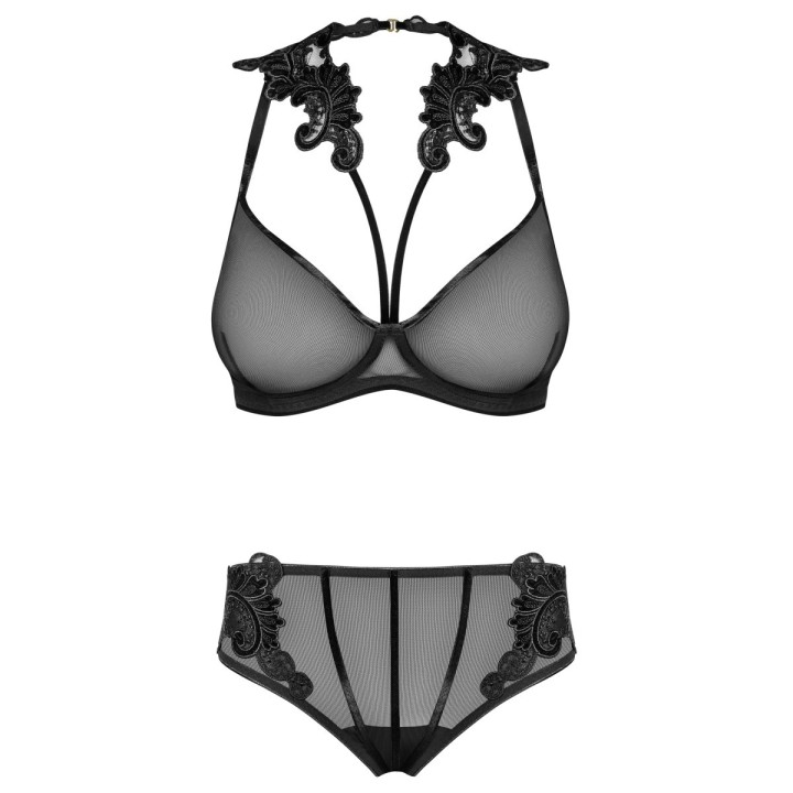 Set aus Bügel-BH mit Stickerei und Panty 171818 von Petite Noir | Fesselliebe.de