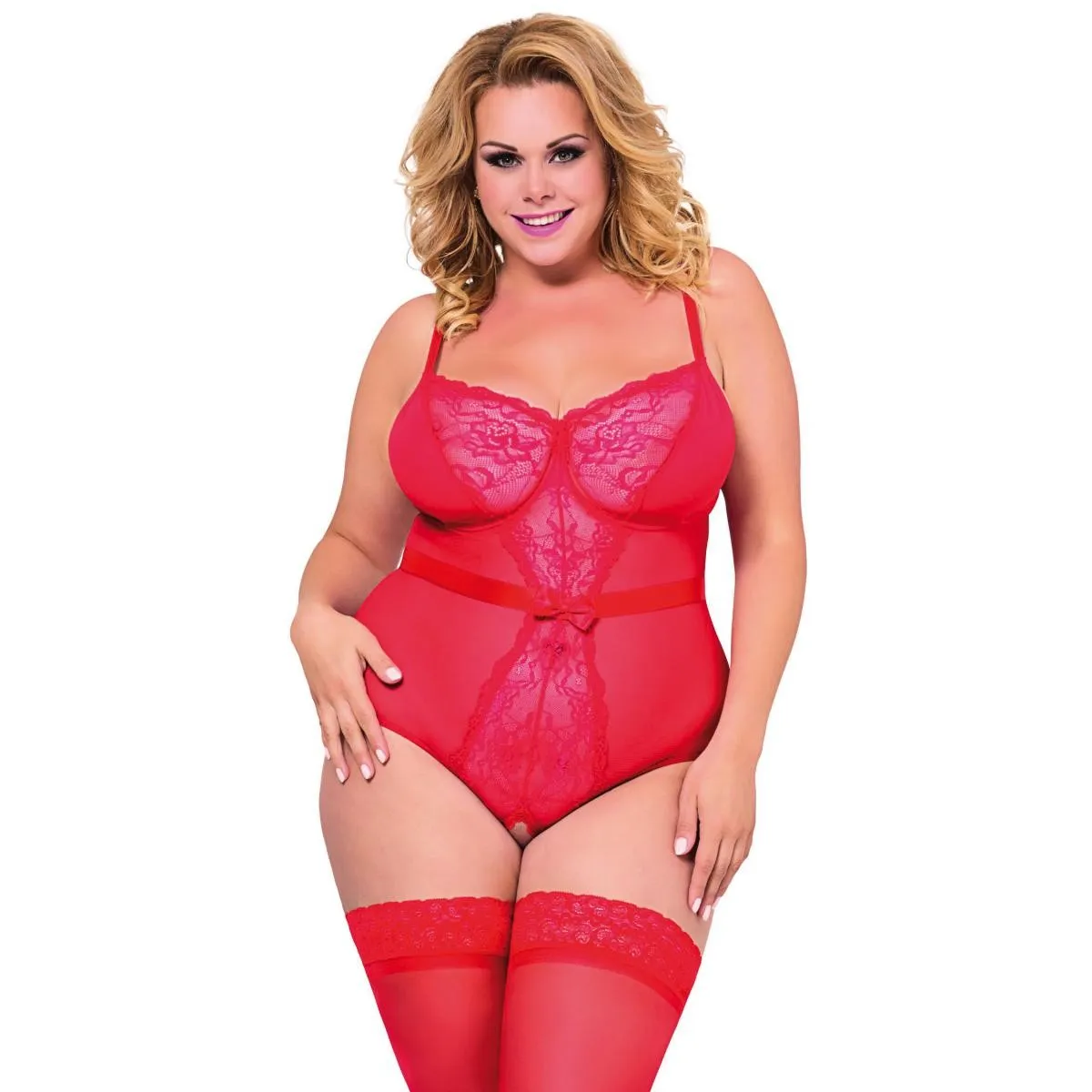 Roter Amelia Body 1857 von Softline Plus Size | Fesselliebe.de