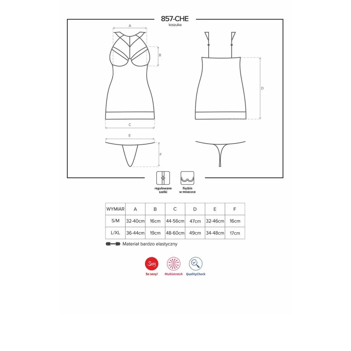 857-CHE-1 Chemise schwarz von Obsessive | Fesselliebe.de