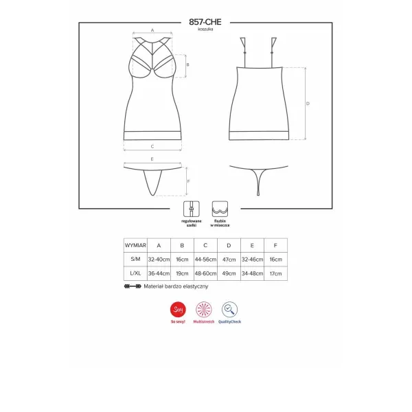 857-CHE-1 Chemise schwarz von Obsessive | Fesselliebe.de