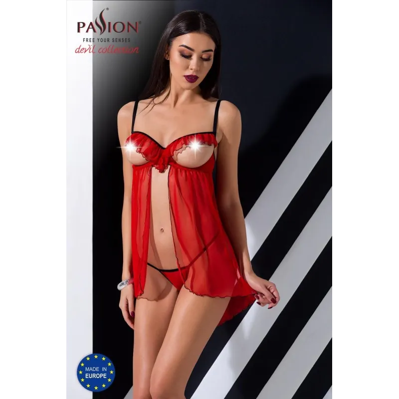Rotes ouvert Chemise Cherry von Passion Devil Collection | Fesselliebe.de