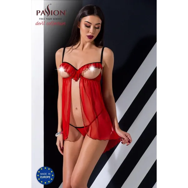 Rotes ouvert Chemise Cherry von Passion Devil Collection | Fesselliebe.de