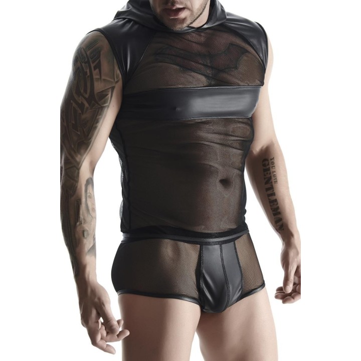 Kapuzen-Shirt TSH005 schwarz von Regnes Fetish Planet | Fesselliebe.de