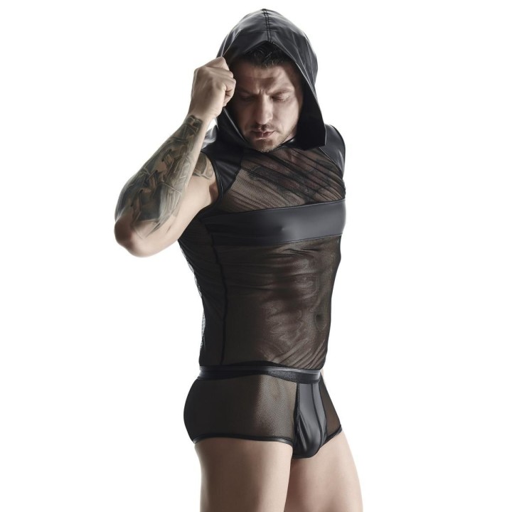 Kapuzen-Shirt TSH005 schwarz von Regnes Fetish Planet | Fesselliebe.de