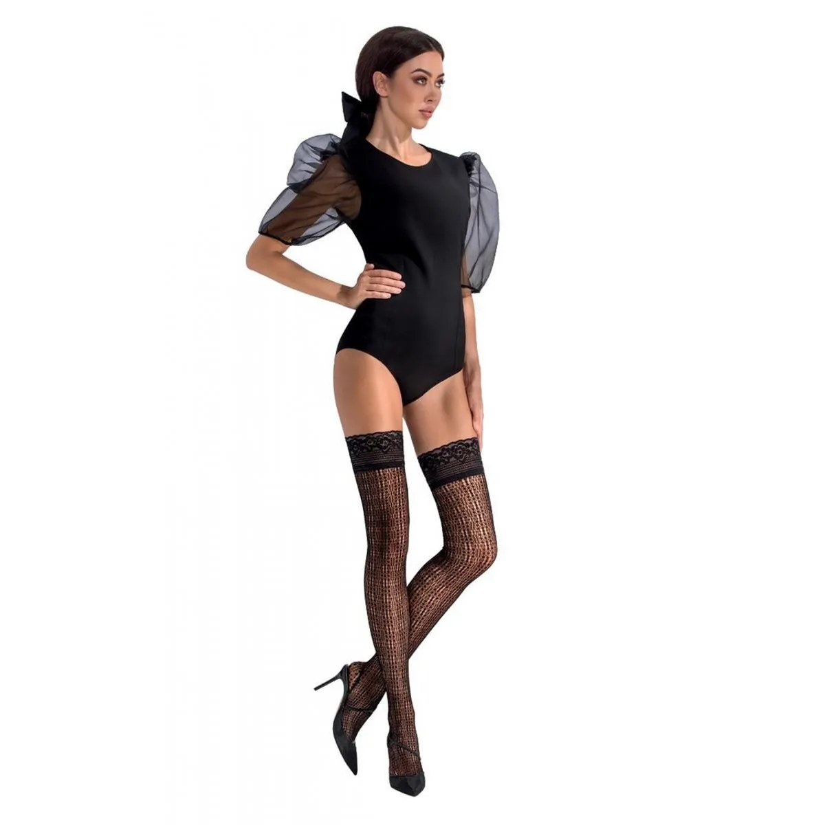 Halterlose Strümpfe ST017 schwarz von Passion | Fesselliebe.de