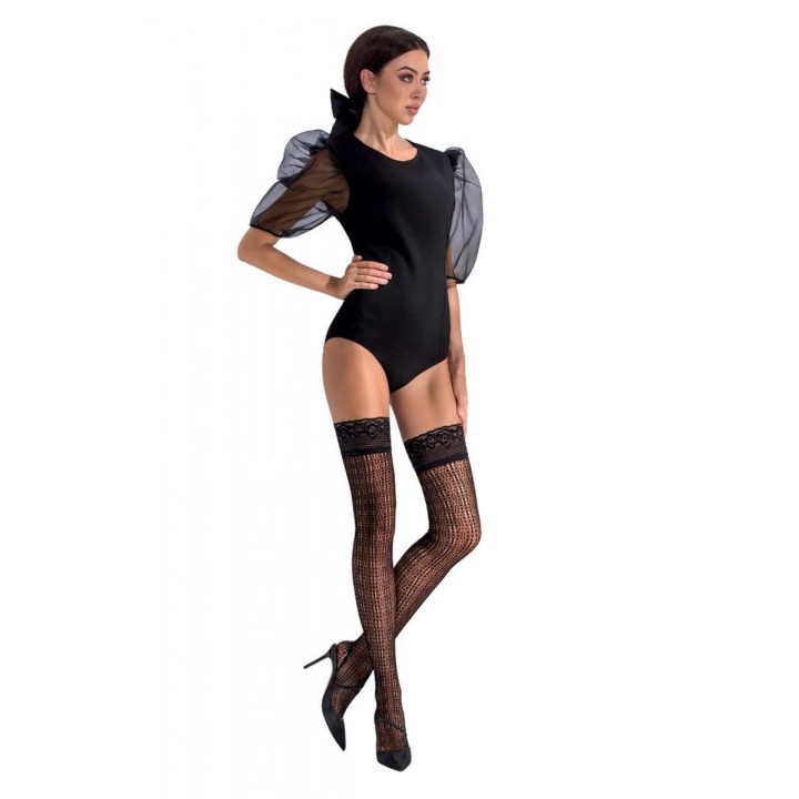 Halterlose Strümpfe ST017 schwarz von Passion | Fesselliebe.de