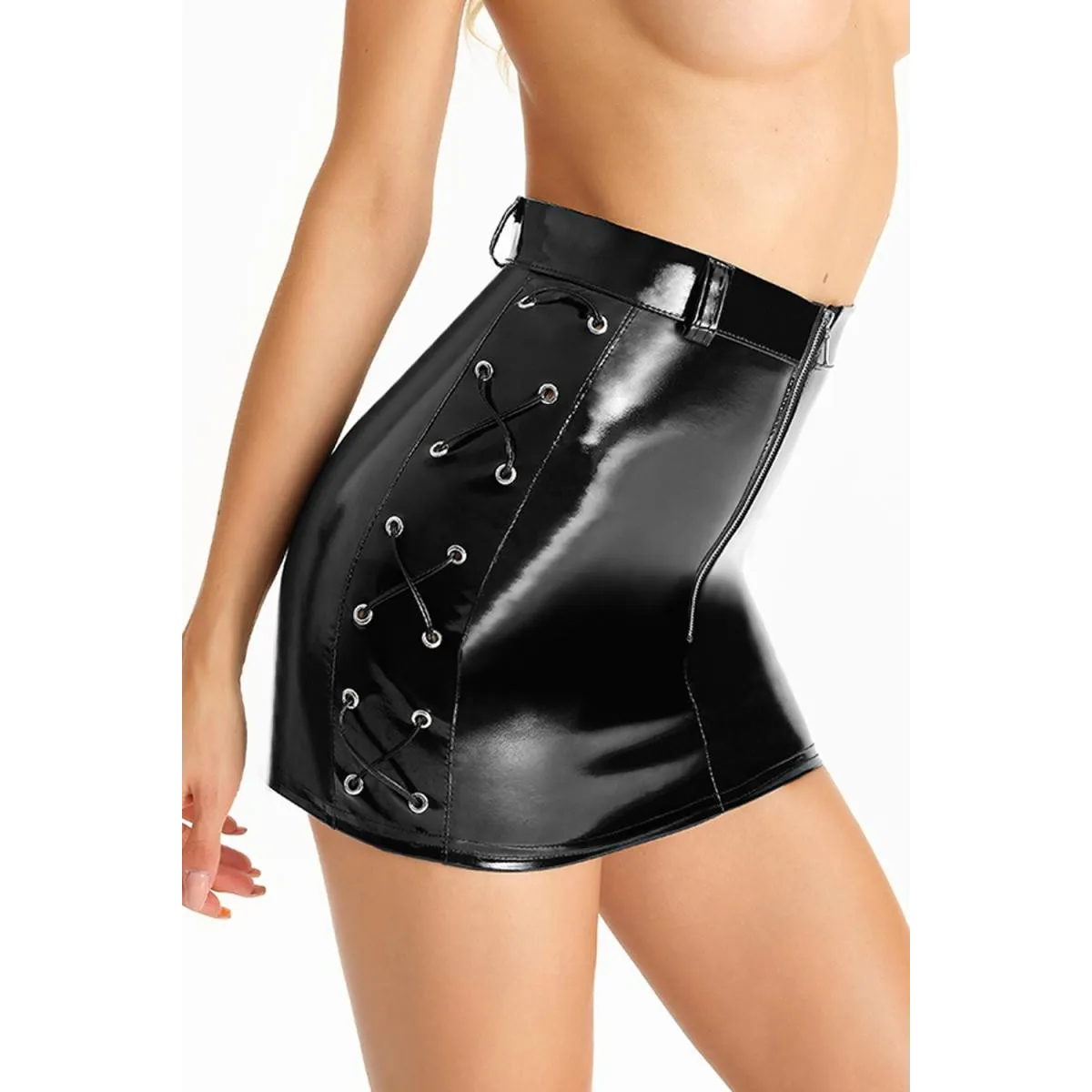 Schwarzer Minirock SK055 von 7-Heaven | Fesselliebe.de